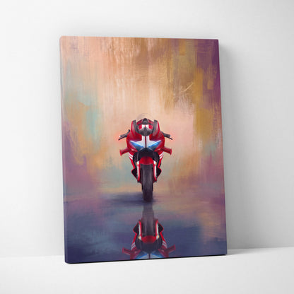 Ducati Panigale V4 Inspired Supersport Wall Art, Italian Superbike Canvas Print & Racing Poster