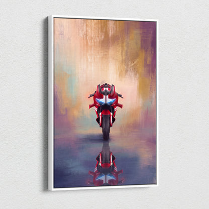 Ducati Panigale V4 Inspired Supersport Wall Art, Italian Superbike Canvas Print & Racing Poster