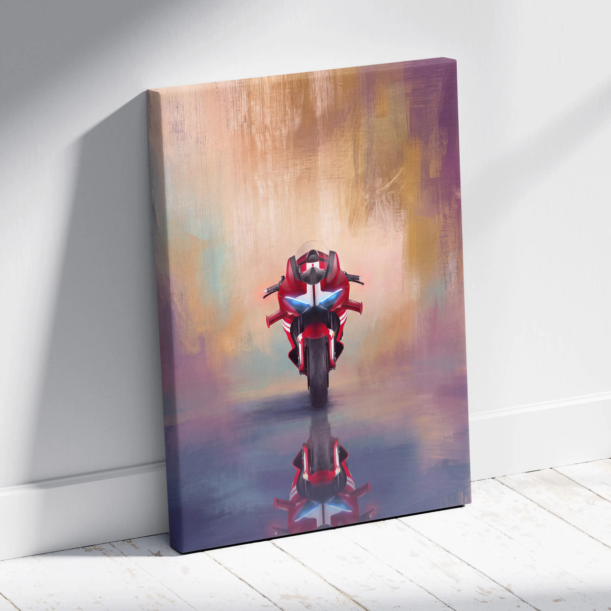 Ducati Panigale V4 Inspired Supersport Wall Art, Italian Superbike Canvas Print & Racing Poster