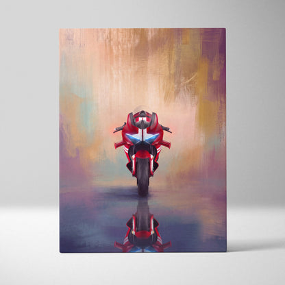 Ducati Panigale V4 Inspired Supersport Wall Art, Italian Superbike Canvas Print & Racing Poster