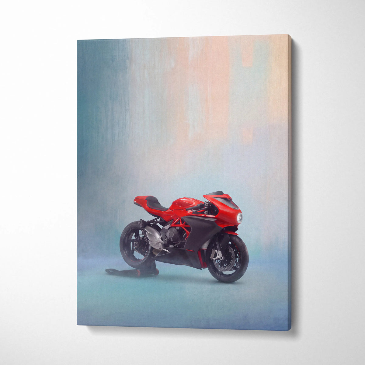 MV Agusta Superveloce Inspired Motorcycle Wall Art, Retro Canvas Print & Classic Cafe Racer Decor