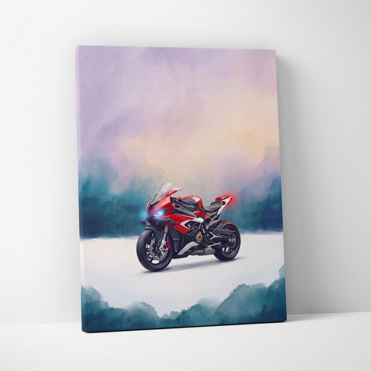 BMW S1000RR Inspired Supersport Wall Art, Superbike Canvas Print & Racing Home Decor