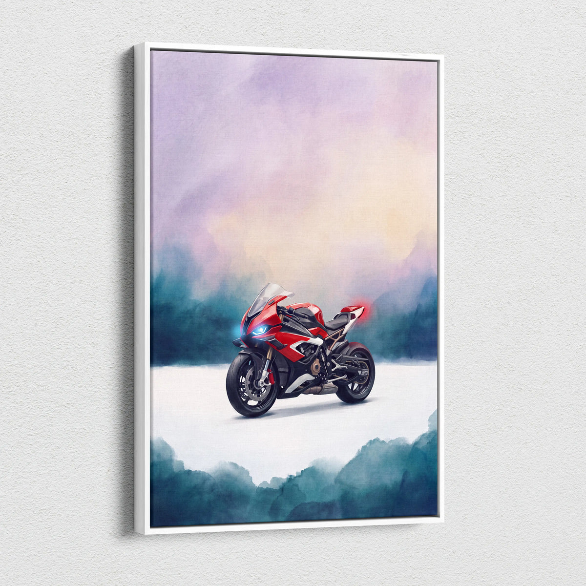 BMW S1000RR Inspired Supersport Wall Art, Superbike Canvas Print & Racing Home Decor