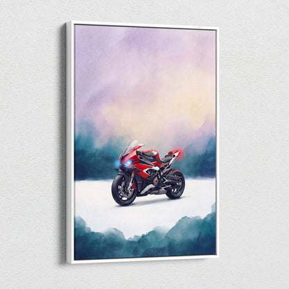 BMW S1000RR Inspired Supersport Wall Art, Superbike Canvas Print & Racing Home Decor