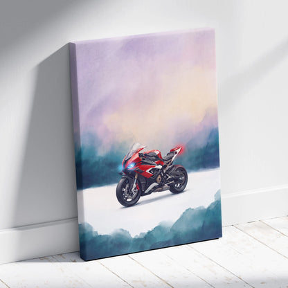 BMW S1000RR Inspired Supersport Wall Art, Superbike Canvas Print & Racing Home Decor