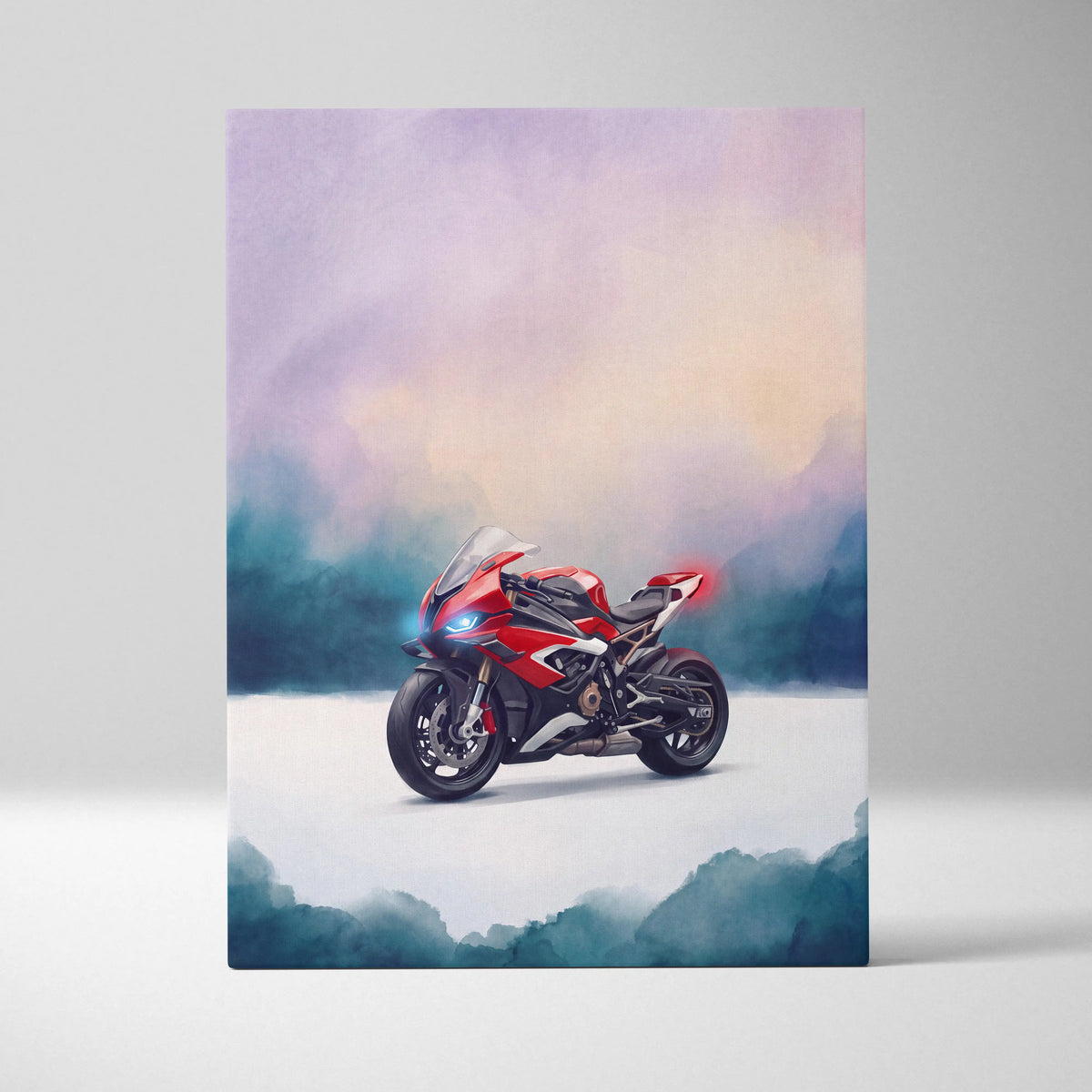 BMW S1000RR Inspired Supersport Wall Art, Superbike Canvas Print & Racing Home Decor