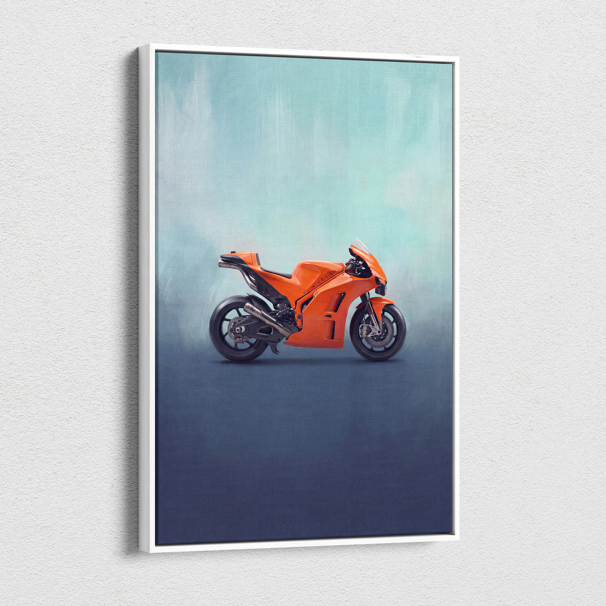 KTM RC 8C Inspired Canvas Art, Motorcycle Wall Art & Supersport Garage Poster Print