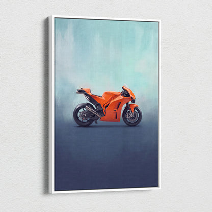 KTM RC 8C Inspired Canvas Art, Motorcycle Wall Art & Supersport Garage Poster Print