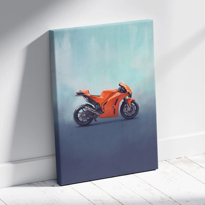 KTM RC 8C Inspired Canvas Art, Motorcycle Wall Art & Supersport Garage Poster Print