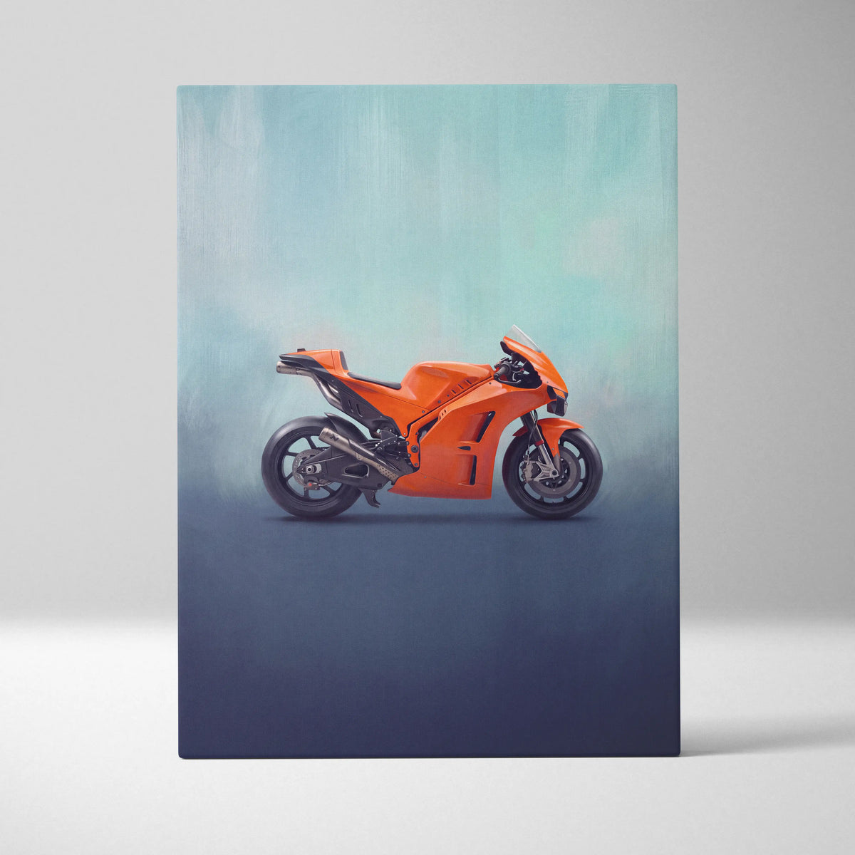 KTM RC 8C Inspired Canvas Art, Motorcycle Wall Art & Supersport Garage Poster Print