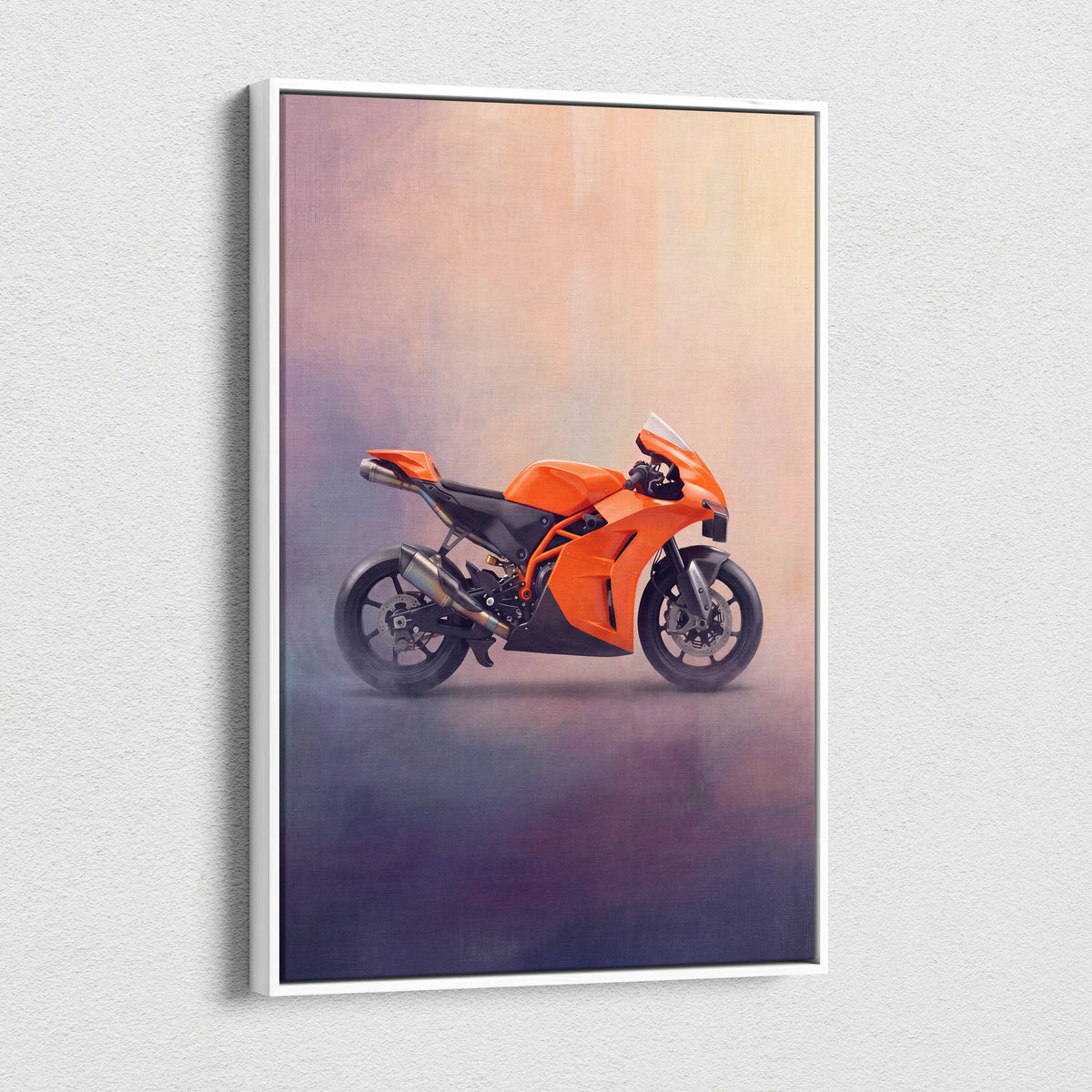 KTM RC 8C Inspired Sport Bike Wall Art, Track Racing Canvas Print & Superbike Decor