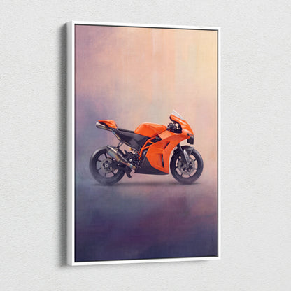 KTM RC 8C Inspired Sport Bike Wall Art, Track Racing Canvas Print & Superbike Decor