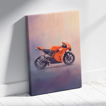 KTM RC 8C Inspired Sport Bike Wall Art, Track Racing Canvas Print & Superbike Decor