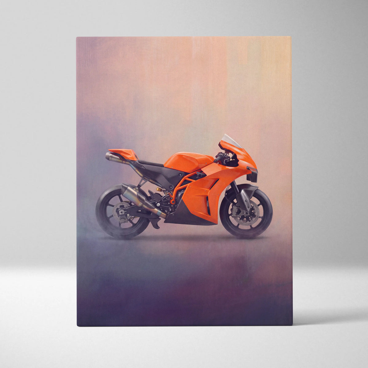 KTM RC 8C Inspired Sport Bike Wall Art, Track Racing Canvas Print & Superbike Decor