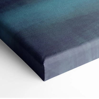 A stretched canvas with navy to teal gradient and textured weave for aprilia rsv4 inspired motorcycle wall art