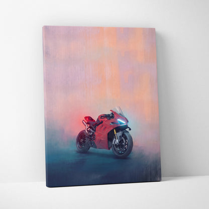 Ducati Panigale V4 Inspired Canvas Art, Supersport Wall Art & Italian Superbike Racing Poster Decor