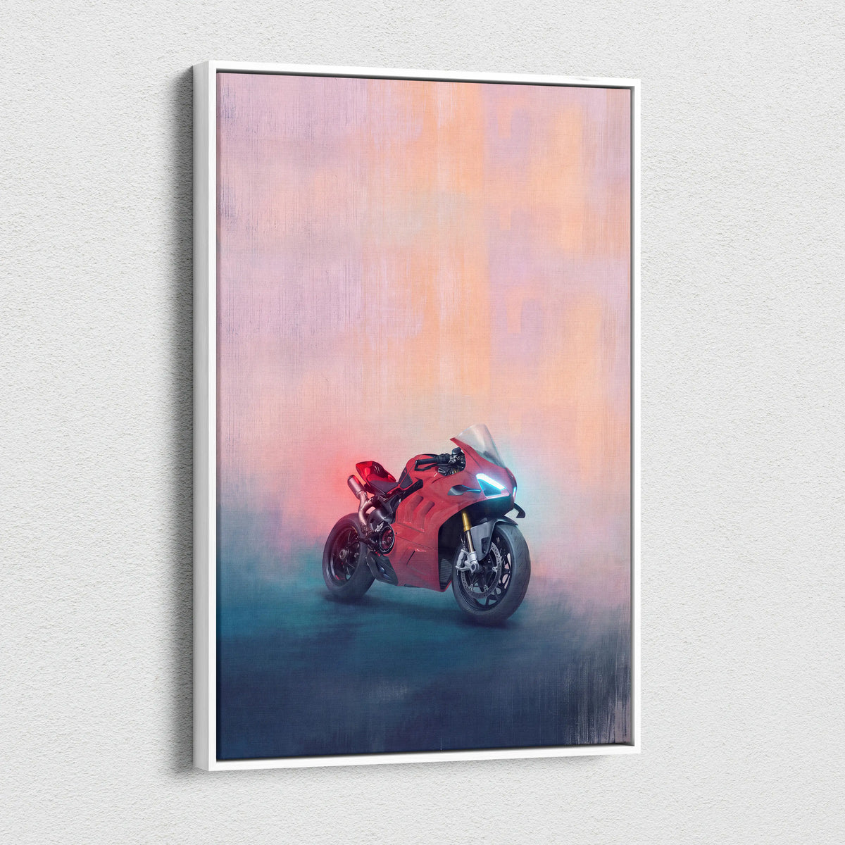 Ducati Panigale V4 Inspired Canvas Art, Supersport Wall Art & Italian Superbike Racing Poster Decor