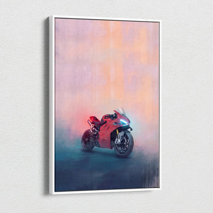 Ducati Panigale V4 Inspired Canvas Art, Supersport Wall Art & Italian Superbike Racing Poster Decor