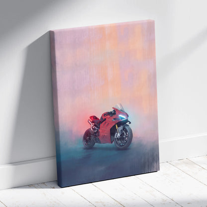 Ducati Panigale V4 Inspired Canvas Art, Supersport Wall Art & Italian Superbike Racing Poster Decor