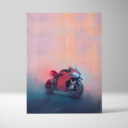 Ducati Panigale V4 Inspired Canvas Art, Supersport Wall Art & Italian Superbike Racing Poster Decor