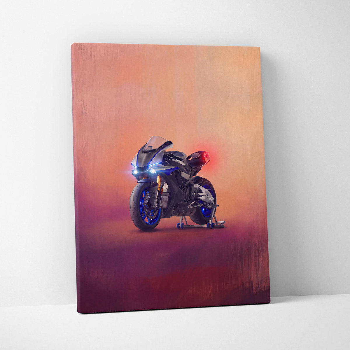 Yamaha R1M Inspired Canvas Art, Sport Bike Wall Art, Track Superbike & Garage Poster