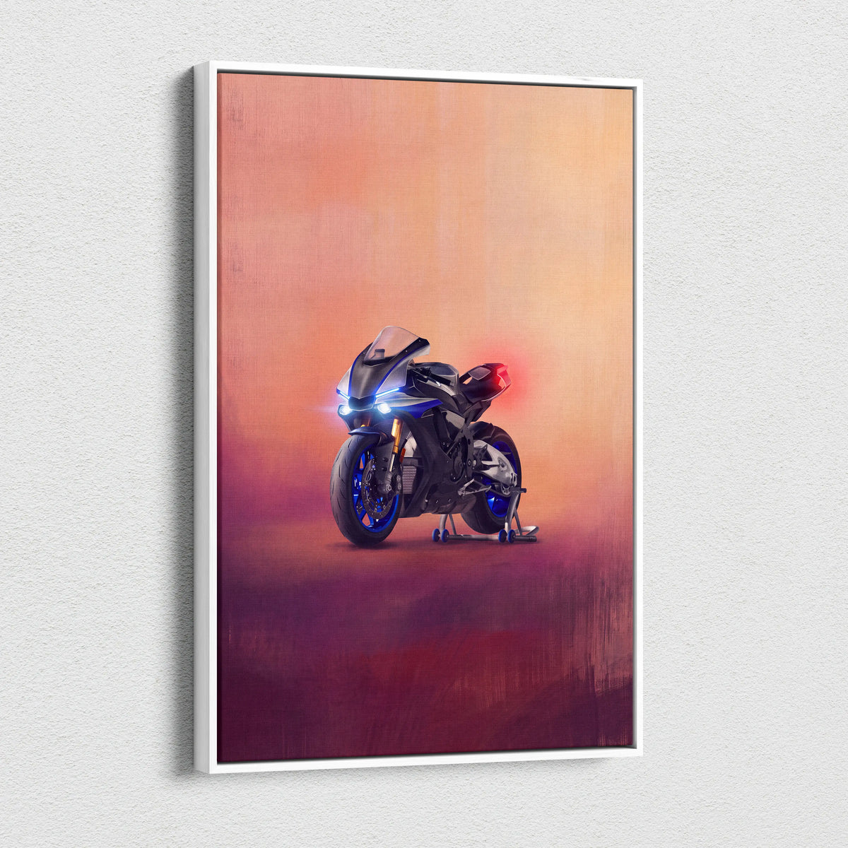 Yamaha R1M Inspired Canvas Art, Sport Bike Wall Art, Track Superbike & Garage Poster