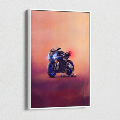 Yamaha R1M Inspired Canvas Art, Sport Bike Wall Art, Track Superbike & Garage Poster