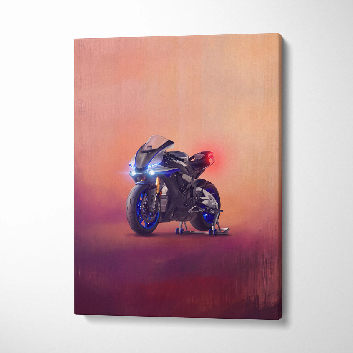 Yamaha R1M Inspired Canvas Art, Sport Bike Wall Art, Track Superbike & Garage Poster