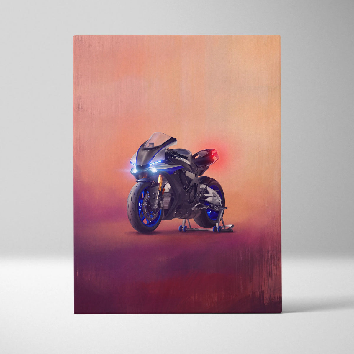 Yamaha R1M Inspired Canvas Art, Sport Bike Wall Art, Track Superbike & Garage Poster