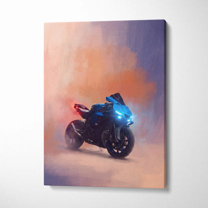 Yamaha YZF-R1 Inspired Sport Bike Wall Art, Canvas Art, Track Racing Poster & Home Decor