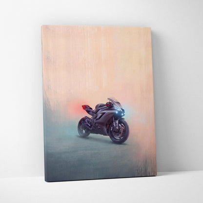 Yamaha YZF-R6 Inspired Sport Bike Wall Art, Stealth Canvas Print & Track Racing Decor