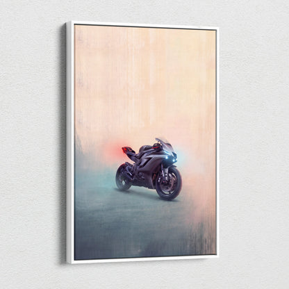 Yamaha YZF-R6 Inspired Sport Bike Wall Art, Stealth Canvas Print & Track Racing Decor