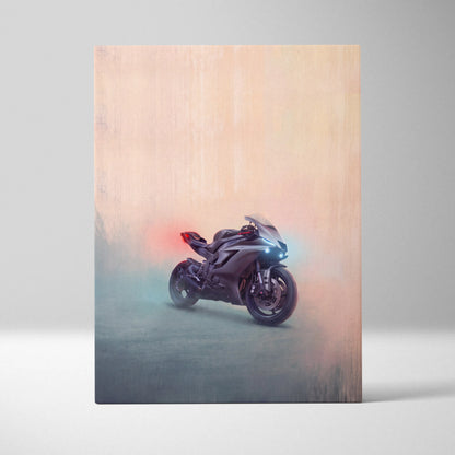 Yamaha YZF-R6 Inspired Sport Bike Wall Art, Stealth Canvas Print & Track Racing Decor