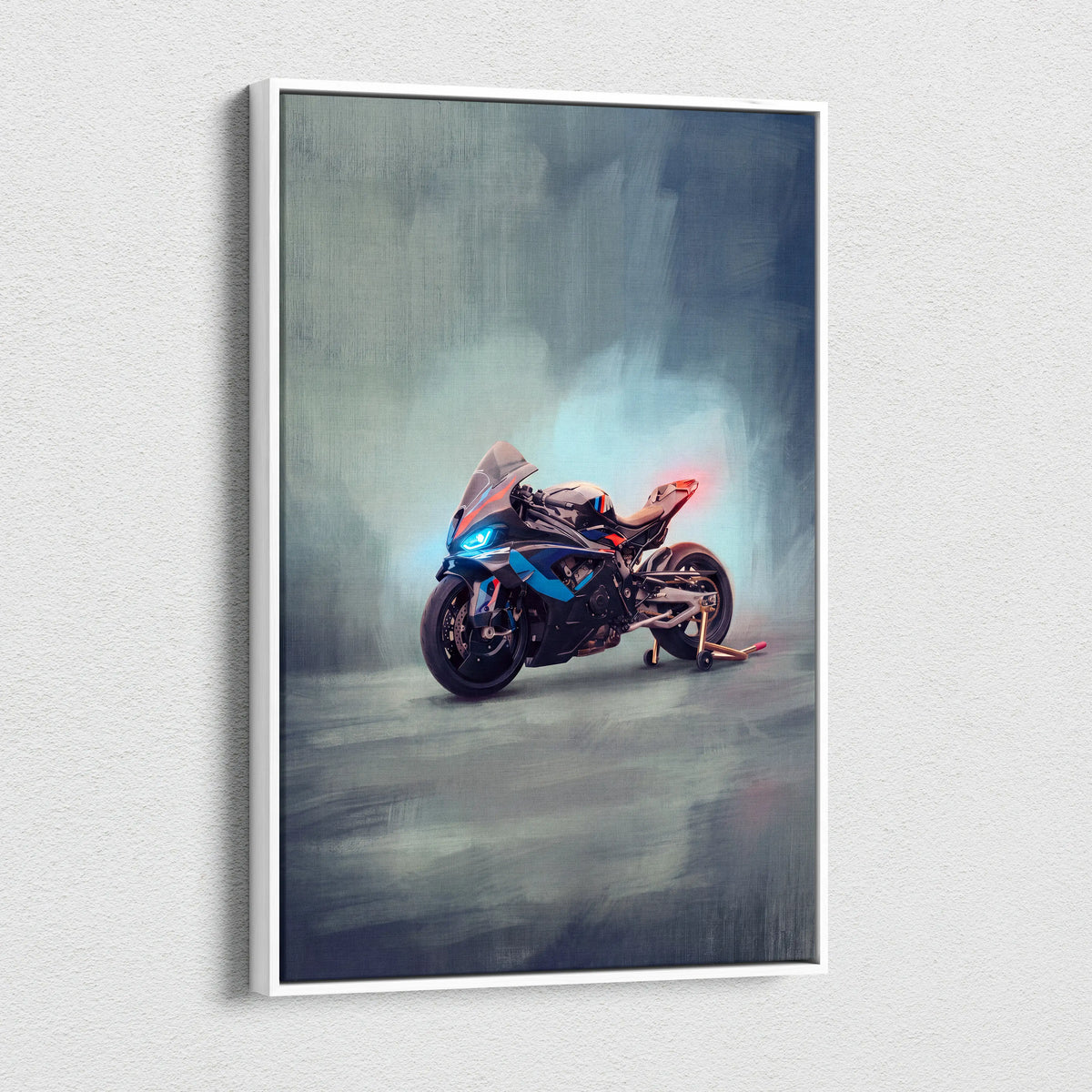 BMW M1000RR Inspired Canvas Art, Superbike Supersport Wall Art & Racing Enthusiast Decor