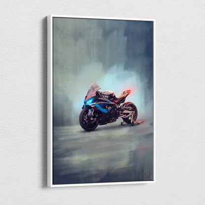BMW M1000RR Inspired Canvas Art, Superbike Supersport Wall Art & Racing Enthusiast Decor