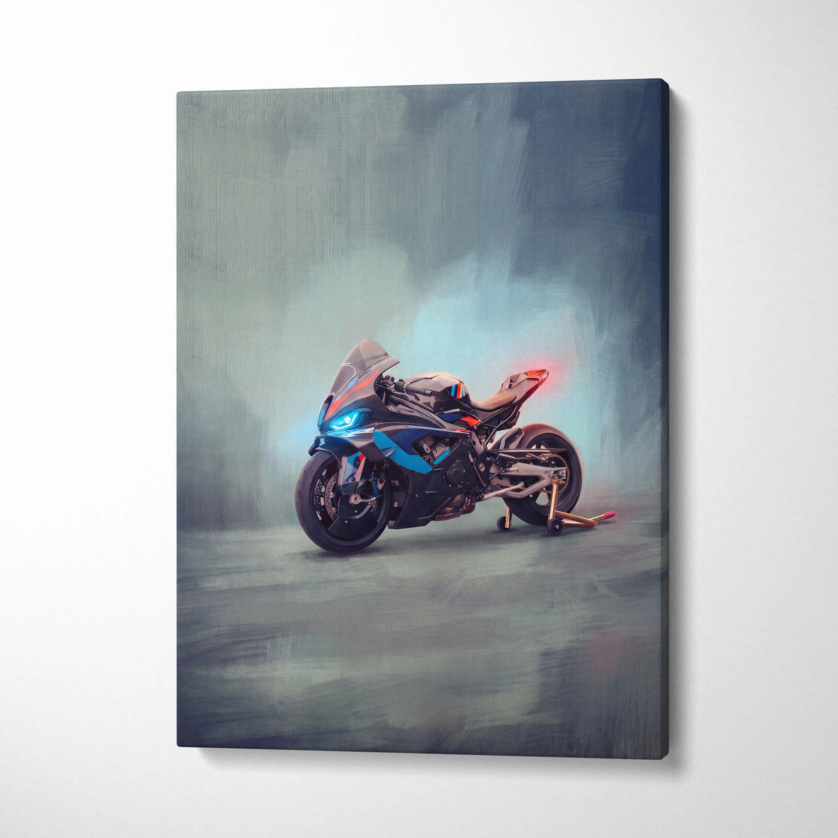 BMW M1000RR Inspired Canvas Art, Superbike Supersport Wall Art & Racing Enthusiast Decor