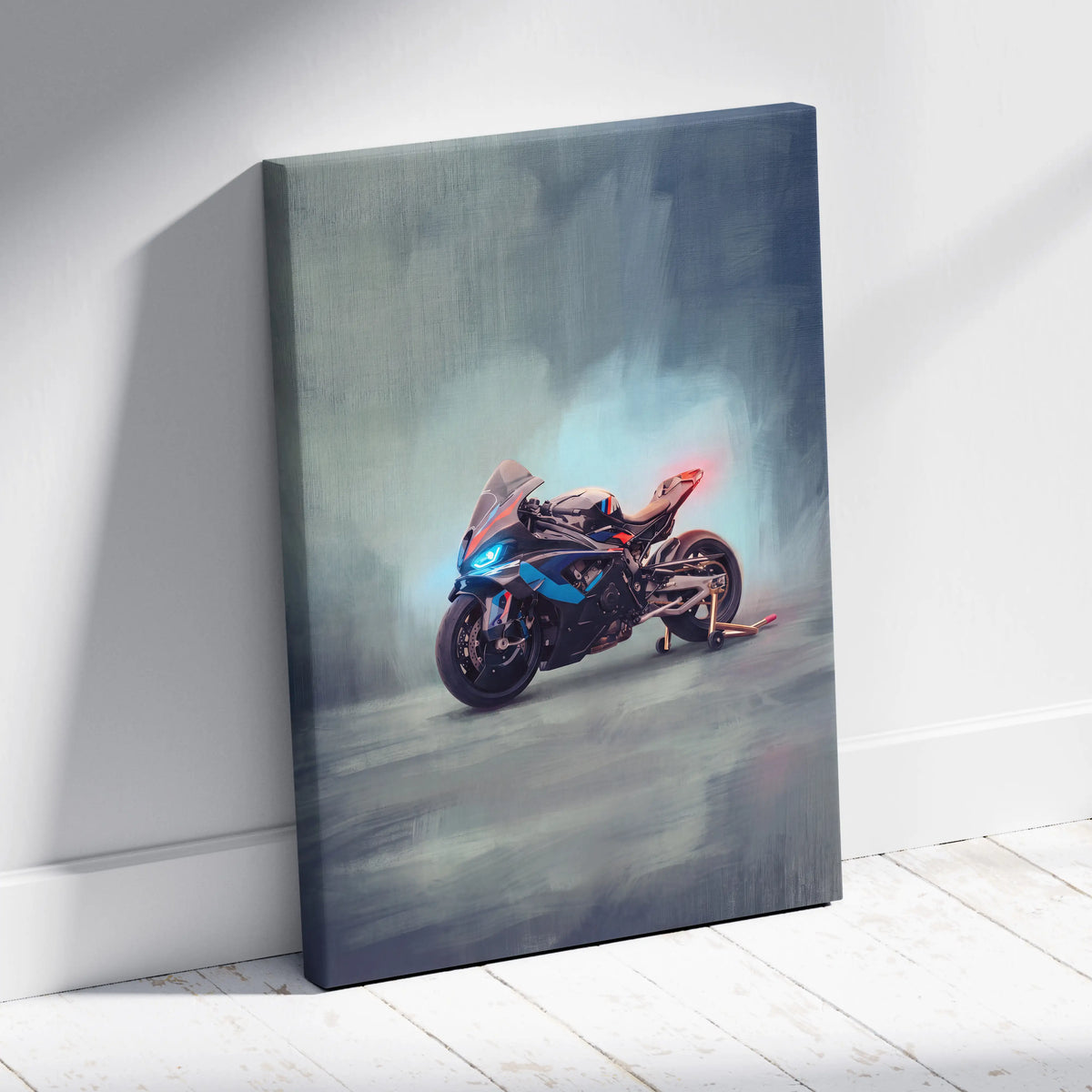 BMW M1000RR Inspired Canvas Art, Superbike Supersport Wall Art & Racing Enthusiast Decor