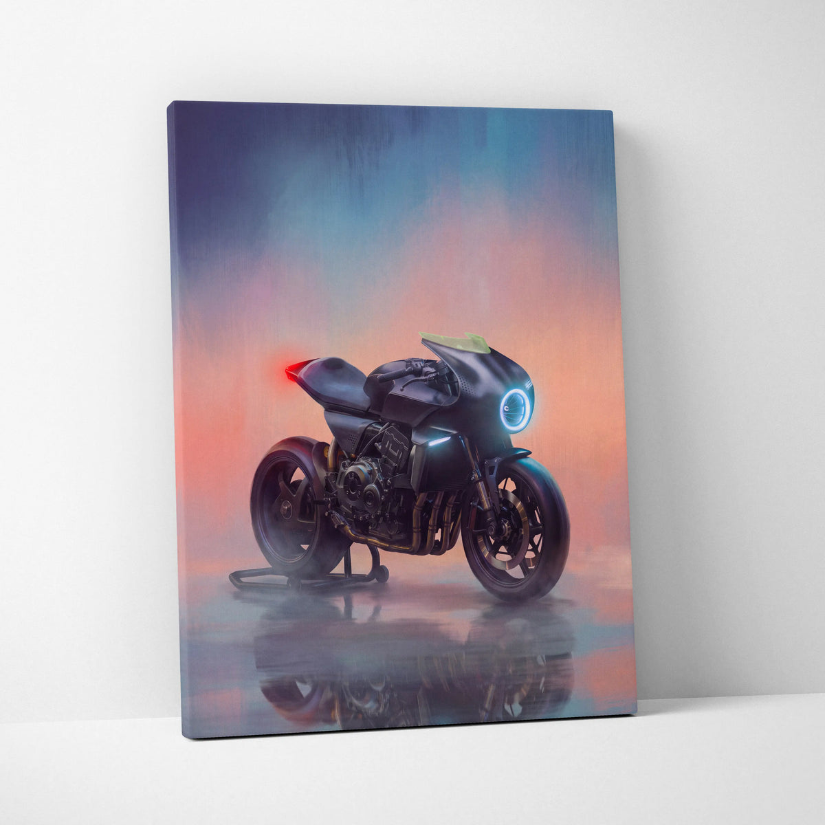 Custom Motorcycle Wall Art, Streetfighter Canvas Print & Modern Garage Decor