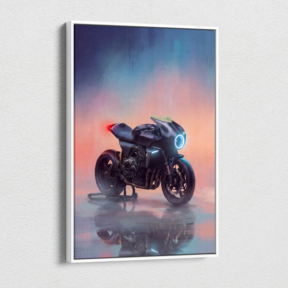 Custom Motorcycle Wall Art, Streetfighter Canvas Print & Modern Garage Decor