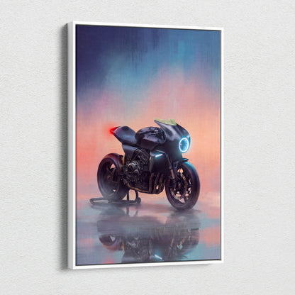 Custom Motorcycle Wall Art, Streetfighter Canvas Print & Modern Garage Decor