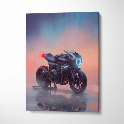 Custom Motorcycle Wall Art, Streetfighter Canvas Print & Modern Garage Decor