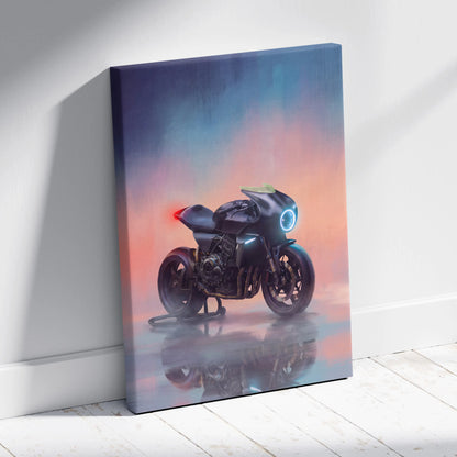 Custom Motorcycle Wall Art, Streetfighter Canvas Print & Modern Garage Decor