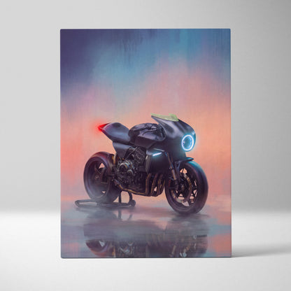 Custom Motorcycle Wall Art, Streetfighter Canvas Print & Modern Garage Decor
