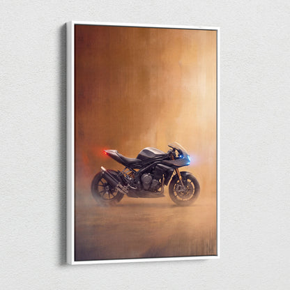 Triumph Speed Triple 1200RR Inspired Motorcycle Wall Art, Naked Bike Canvas Print & Garage Decor
