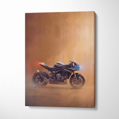 Triumph Speed Triple 1200RR Inspired Motorcycle Wall Art, Naked Bike Canvas Print & Garage Decor