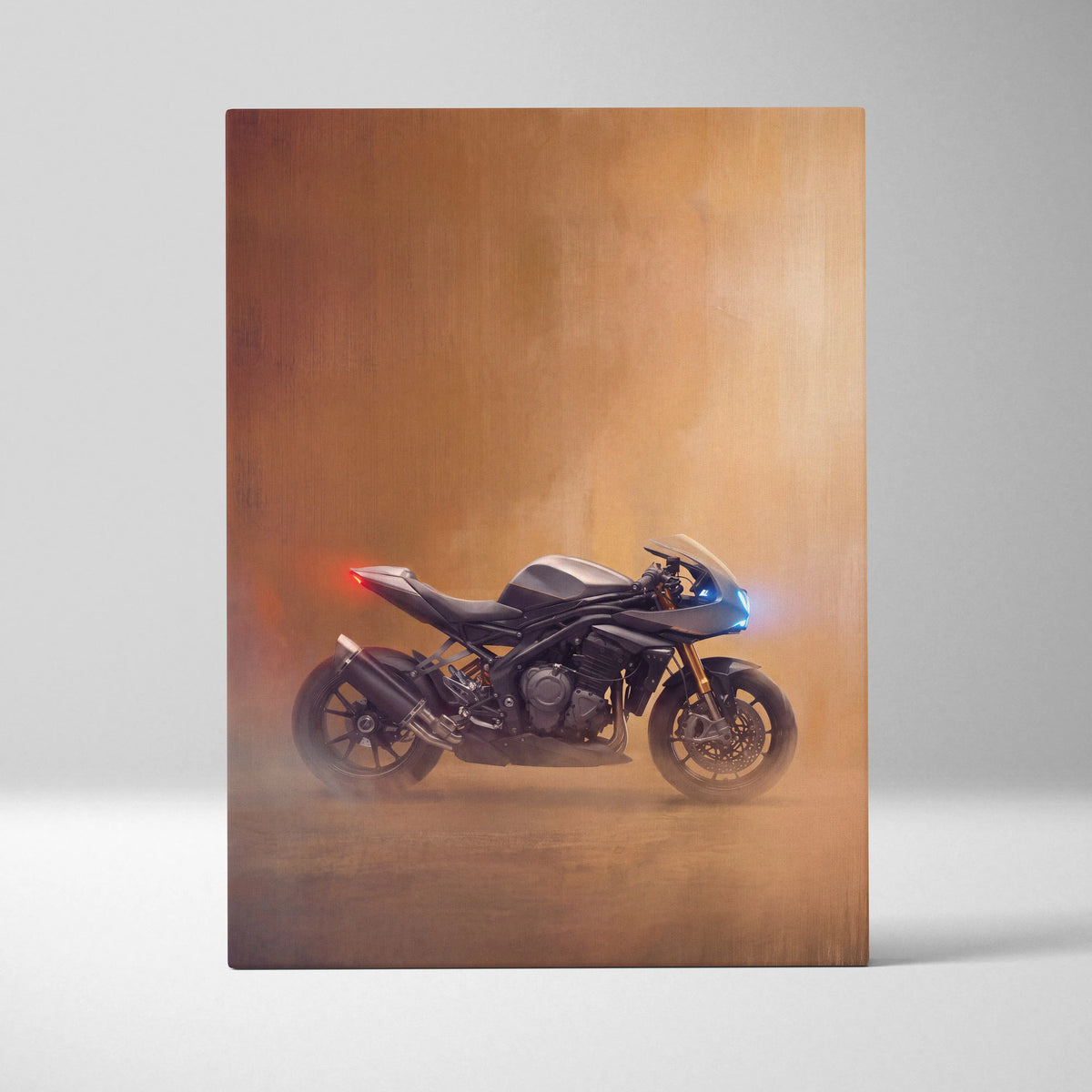 Triumph Speed Triple 1200RR Inspired Motorcycle Wall Art, Naked Bike Canvas Print & Garage Decor