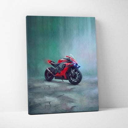 Yamaha R1 Inspired Sport Bike Wall Art, Racing Canvas Art for Motorcycle Enthusiasts