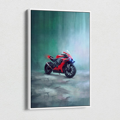 Yamaha R1 Inspired Sport Bike Wall Art, Racing Canvas Art for Motorcycle Enthusiasts