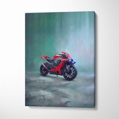 Yamaha R1 Inspired Sport Bike Wall Art, Racing Canvas Art for Motorcycle Enthusiasts