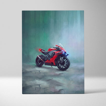 Yamaha R1 Inspired Sport Bike Wall Art, Racing Canvas Art for Motorcycle Enthusiasts
